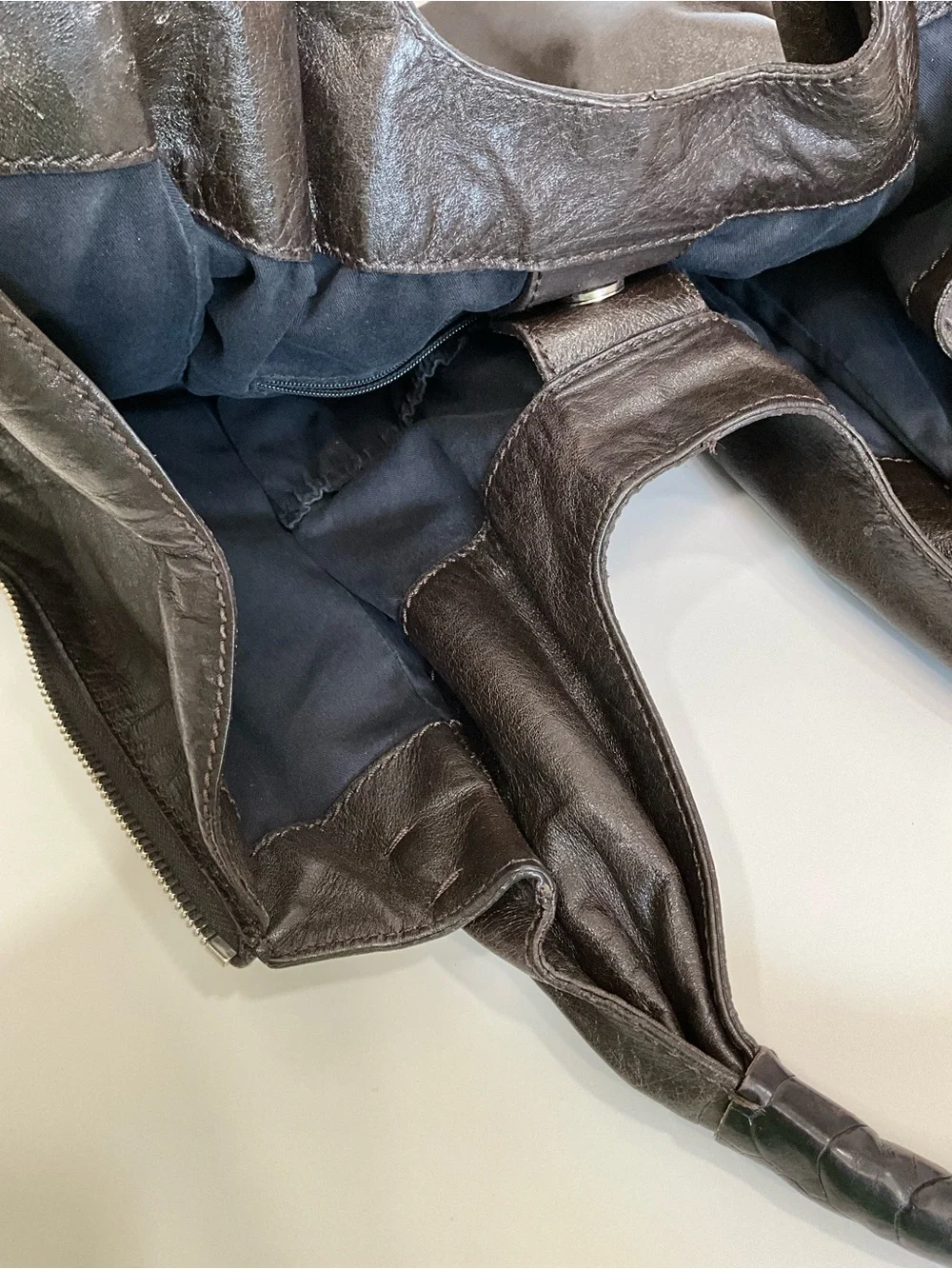 GIVENCHY Vintage Elschia Billy Sac Brown Leather Large Hobo Shoulder Tote Bag